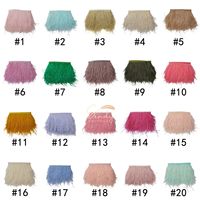 RTS 60 couleurs en stock, garniture en plumes d'autruche teintes, longues et épaisses (10-15 cm), pour robes, pyjamas, ensembles en satin, jupes et costumes pour femmes