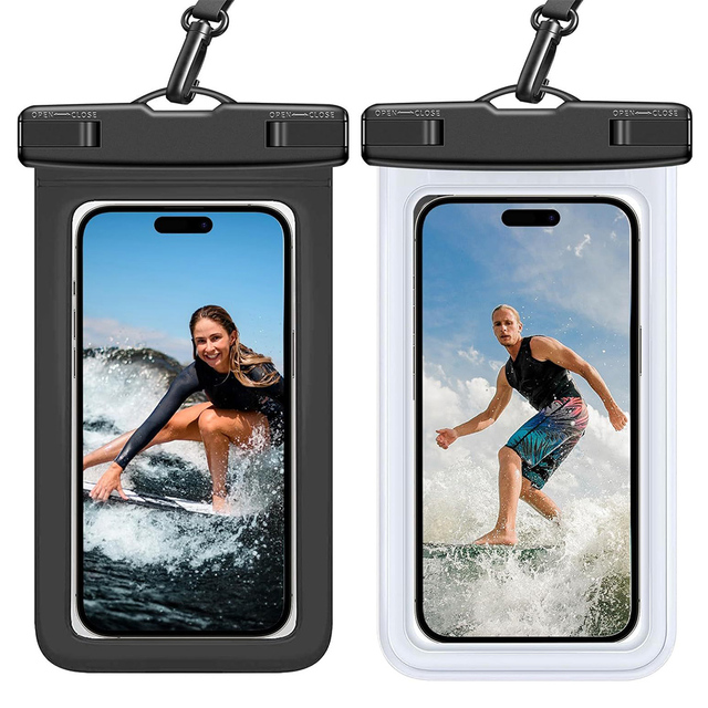 IPX8 Floating Waterproof Phone Pockets Double Lock Seal Underwater Touch Screen Dry Pouch for Smartphone Under 7 Inch