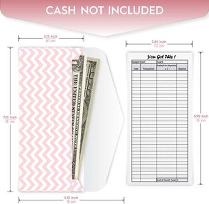 Système d'enveloppe d'argent liquide, portefeuille avec 12 enveloppes de billets étanches, 24 étiquettes vierges - Product Image 3