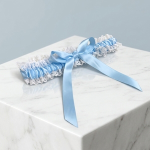 Jarretière de mariée en satin bleu-<span class=keywords><strong>gris</strong></span> pas chère avec nœud décoratif, ceinture de jambe, accessoire cadeau pour demoiselles d'honneur et invitées, fournitures de mariage - Product Image 3
