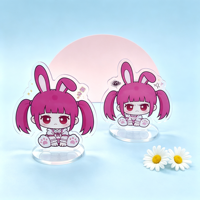 Support en acrylique personnalisé d'usine, impression UV double face, base transparente, ornement de bureau mignon de dessin animé, cadeau en gros pour fans de bandes dessinées