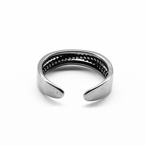 Anillo de cuerda retro yunique, acero inoxidable 316, estilo plata tailandesa, diseño geométrico, joyería de regalo - Product Image 3