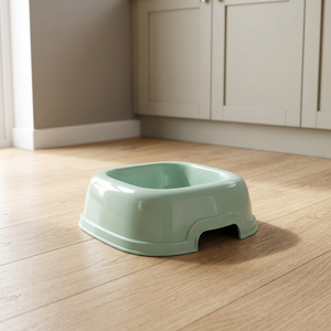 Italian-Made Elegant Cat & <b>Dog</b> Food <b>Bowl</b> Stainless Steel Wood Solid Pattern Outdoor Pet Feeder - Product Image 3