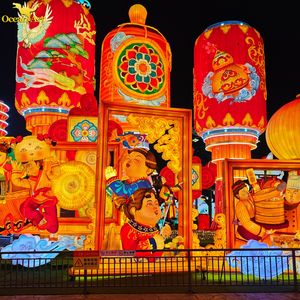 Farol Tradicional Chino de Zigong para Celebraciones de Diwali y Acción de Gracias, con LED, Funciona con Batería, para Interiores/Exteriores, para Exhibiciones - Product Image 3