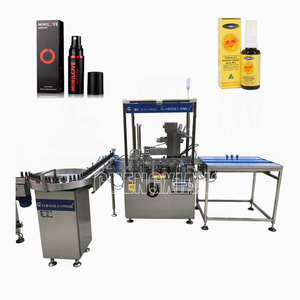 Machine d'emballage de cartonnage automatique pour flacons pulvérisateurs en plastique/verre de 60 ml pour produits de soin du visage - Product Image 1