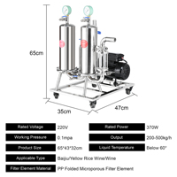 Filtro de Doble Tubo de Acero Inoxidable 304, Apto para Pequeñas Empresas y Familias, para Filtrar Licores, Vino, Bebidas y Vino de Frutas