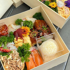 Emballages jetables en <span class=keywords><strong>bois</strong></span> transparent biodégradable de qualité <span class=keywords><strong>alimentaire</strong></span> <span class=keywords><strong>pour</strong></span> la cuisson de gâteaux, de sushis, de desserts, de pâtisseries, de cupcakes, de sucre - Product Image 6