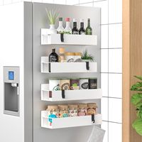 Étagère à épices magnétique moderne à un seul niveau pour réfrigérateur de cuisine, en métal, design élégant