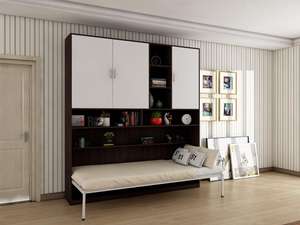 Mueble de dormitorio montado en la pared, <span class=keywords><strong>armario</strong></span>, <span class=keywords><strong>cama</strong></span> de pared <span class=keywords><strong>Horizontal</strong></span>, sofá plegable de madera - Product Image 4