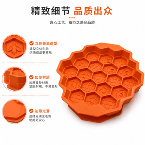 Honeycomb Cake Mold Silicone 240mmx240mmx40mm Bee Design Baking Tool - Product Image 4