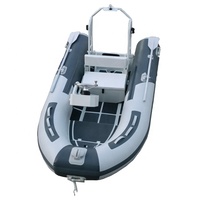 Bateau de pêche gonflable Double cabine avant, portable de 10 pieds, en aluminium PVC/Hypalon/ORCA, Semi-rigide