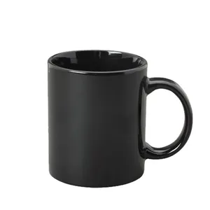 Популярная высококачественная керамическая матовая черная пустая сублимационная дешевая кофейная кружка на заказ