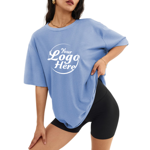 Camisetas de gran tamaño de alta calidad para mujer, camisetas holgadas de manga corta con cuello redondo, blusa informal de verano, Camiseta básica 2024 - Product Image 6