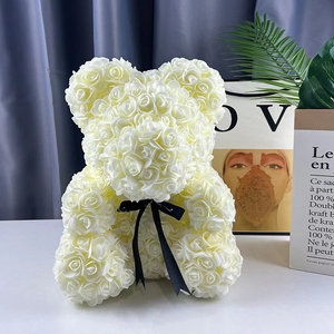 Orsacchiotto di Rose Artificiali in Schiuma, Fatto a Mano, 40cm, Colore Personalizzabile, per Regali - Product Image 4