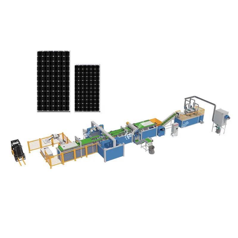 خط ماكينة إعادة تدوير مخلفات ألواح الطاقة الشمسية من هينان مصنع تلقائي لإعادة تدوير ألواح الطاقة الشمسية في الهند