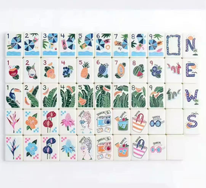 Jeu de <span class=keywords><strong>Ludo</strong></span> d'été de luxe 2026 Design Bleu Ms Lan à motif quadrillé en acrylique pour 4 joueurs, tuiles de Mahjong 160 pièces - Product Image 1