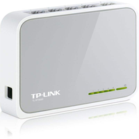 TL-SF1005+ 5 Port 10/100Mbps Fast Ethernet Desktop Switch Plug and Play Unmanaged Fanless Network Switch dengan Auto MDI/MDIX