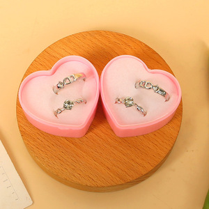 <b>Couple</b> <b>Rings</b> Heart Boxed Set Valentine's Day Gift Personalized Jewelry - Product Image 4