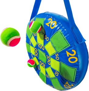 20-inch <b>Inflatable</b> Self-Stick Dartboard Game with Tennis Balls, Hangable Design - Product Image 1