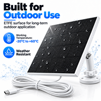 Panneau d'alimentation solaire portable 5W 5V ETFE pour caméra de sécurité extérieure avec support réglable et câble Type-C de 2M
