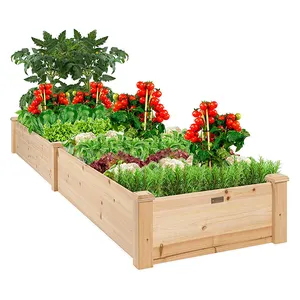 Shriko Outdoor Garden Wood Planter box for Growing Fresh Herbs, Vegetables, Flowers