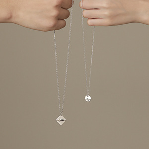 Wushan The Sea Couple Necklace Geometric Pendant Collarbone Chain Jewelry Gift - Product Image 2