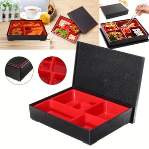 Boîte à bento en plastique à <span class=keywords><strong>5</strong></span> <span class=keywords><strong>compartiments</strong></span> avec couvercle en plastique Récipient alimentaire laqué de 1000ml pour la conservation du déjeuner de sushi à faible quantité minimale de commande - Product Image 3