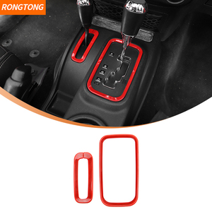 สติกเกอร์ตกแต่งคาร์บอนไฟเบอร์สำหรับ Jeep Wrangler JK 2011-2017,อุปกรณ์ตกแต่งภายใน<span class=keywords><strong>คอนโซล</strong></span>กลาง ABS เกียร์ Penal - Product Image 1