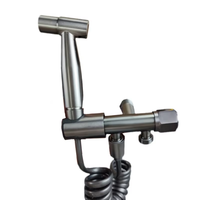 Pulvérisateur de bidet portatif gris anthracite avec inverseur - Ensemble d'accessoires de bidet haute pression en acier inoxydable au design moderne et facile à utiliser