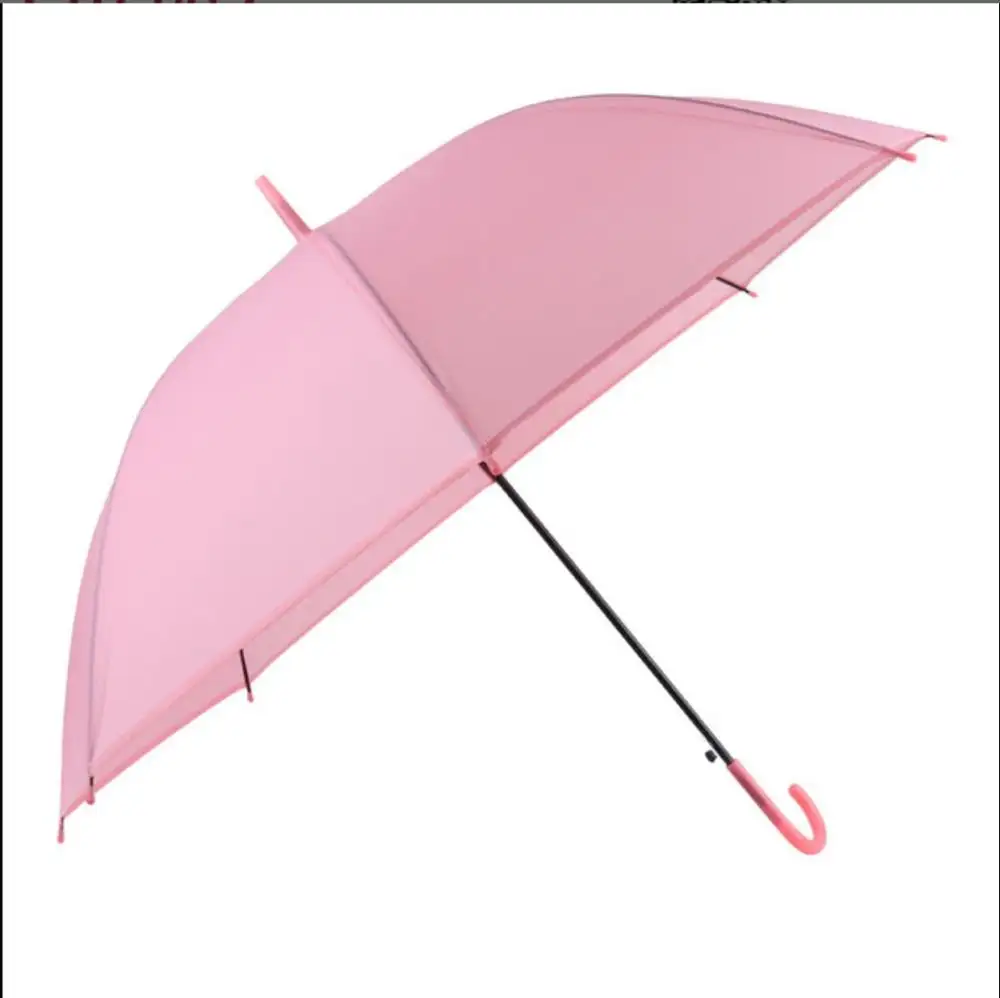 Paraguas de mango largo transparente colorido respetuoso con el medio ambiente paraguas para viajes al aire libre