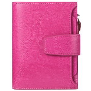 Fabricant de portefeuille personnalisé ultra mince pour femmes-100% cuir véritable avec fermeture à glissière et décoration de lettres - Product Image 2
