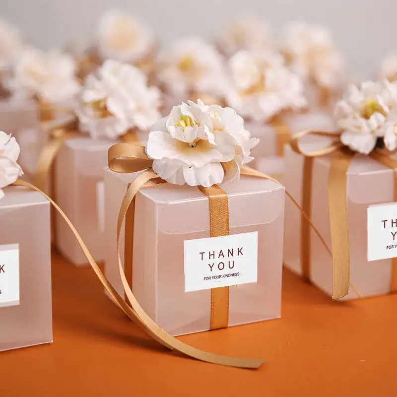 Benutzer definierte PVC Sugar Box Thanksgiving Hochzeits feier Favor Candy Transparente Geschenk Plastik box