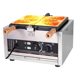 3 parça 6 adet ticari kullanım yapışmaz 110V 220V elektrikli Poo Waffle makinesi fırında pasta Poo Poo Waffle makinesi yapma makinesi