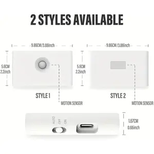 Lampu malam LED Sensor gerak, lampu malam nirkabel magnetik 2700k 0.2w pengisian tipe-c Abs 300amh lampu dinding kamar tidur cerdas koridor samping tempat tidur - Product Image 2