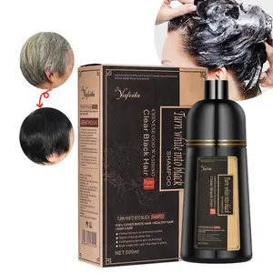 Oem Merk Niet-Irritant Snelle Shampoo Voor Zwarte Haarverf Ammoniak Vrije Kruiden-Grijze Dekking Shampoo Voor Vrouwen En Mannen