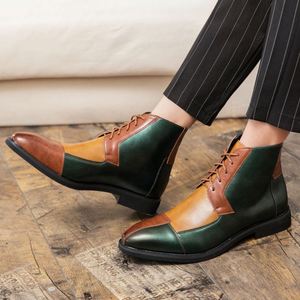 Dropshipping - Bottes vintage pour hommes - Grandes tailles 38-48 disponibles - Bottes en cuir PU - Product Image 1