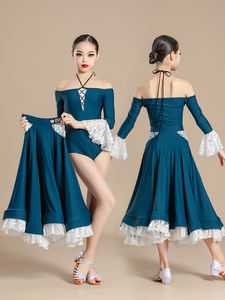 ชุดเต้นรำสมัยใหม่คุณภาพสูงสำหรับเด็กผู้หญิง ชุดเต้นรำมาตรฐานแห่งชาติ ชุดแข่งขันเต้นรำวอลซ์ ชุดฝึกซ้อมสำหรับการสอบศิลปะการเต้นรำ <span class=keywords><strong>กระโปรง</strong></span>ยาว - Product Image 3