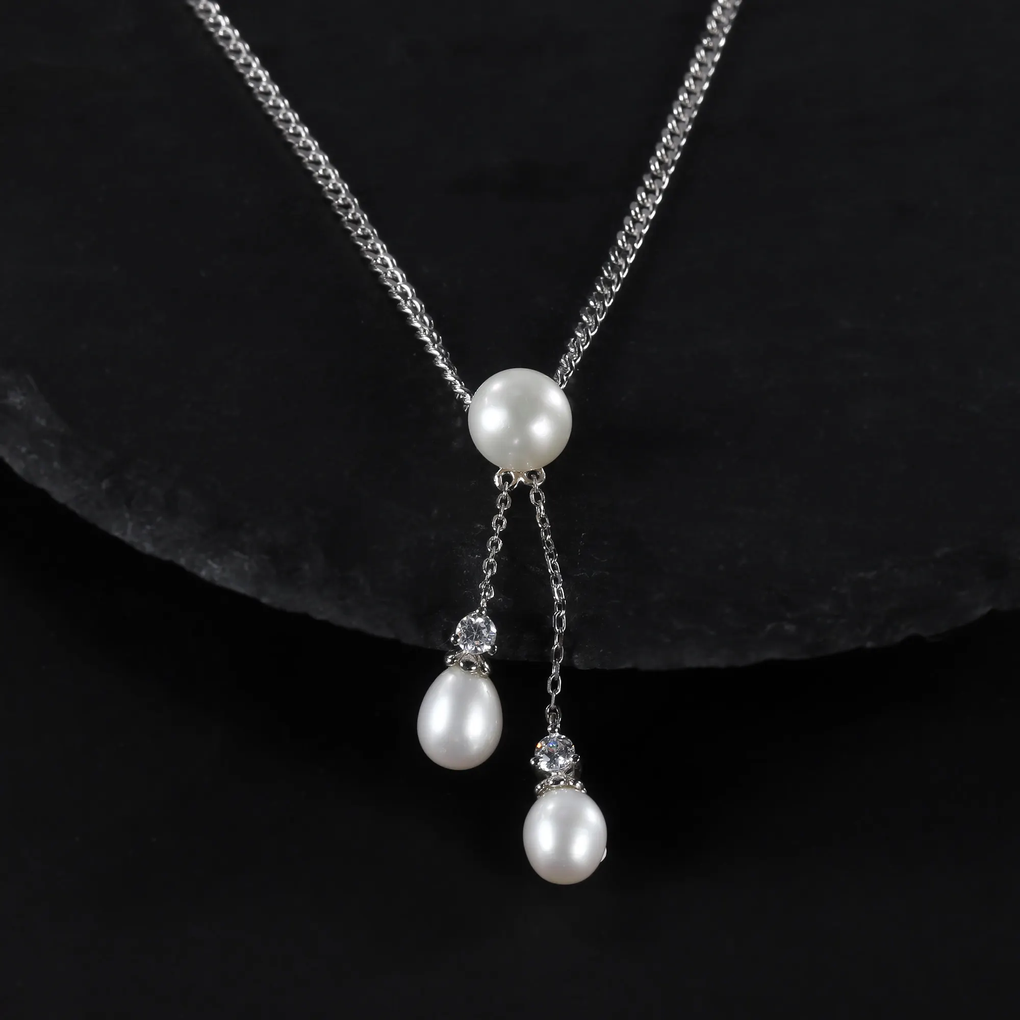 D1010 Abiding Jewelry Factory Direct Sale 9mm White Fresh Water Pearl Necklaces Brands Fashion Jewelry Pendants For Necklace