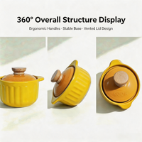 Olla de Cerámica Resistente COOK65, Sartén Antiadherente y Ecológica, Apta para Lavavajillas, Compatible con Gas, Capacidad de 6.5L, Diseño Moderno y Minimalista