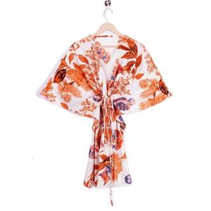 Nouveau Kaftan en coton tissé à la main, élégant et chic, pour femmes, col en V doux, manches longues, coupe ample, tenue décontractée d'été - Product Image 6