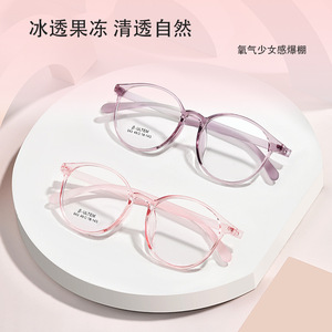 กรอบแว่นตา Danyang Round TR90 น้ำหนักเบา แบบเต็มกรอบ เลนส์เรซิ่นสำหรับสายตาสั้น 男女兼用 - Product Image 5