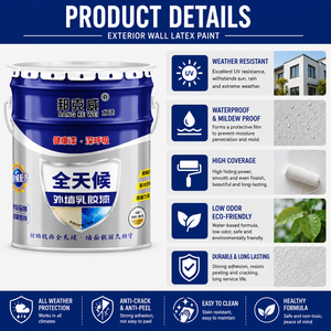 Peinture latex architecturale extérieure résistante aux intempéries, aux fissures et écologique, revêtement à base d'eau pour murs extérieurs - Product Image 4