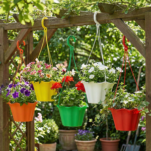 Maceta Colgante de Plástico con Forma de Tulipán, Colorida, con Gancho, para Balcón, Patio o Jardín, Tamaño Pequeño, Venta al Por Mayor - Product Image 4