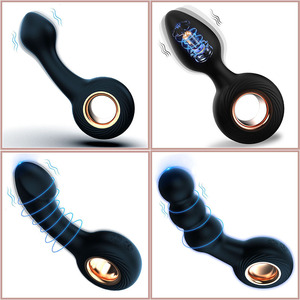 Hochvibrierender Silikon-Analvibrator Dildo Butt Plug Prostata-Massagegerät für Männer und Frauen Sexprodukte - Product Image 1