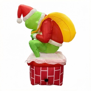 <span class=keywords><strong>Grinch</strong></span> Inflable de Navidad de Fábrica, Escalando <span class=keywords><strong>por</strong></span> la Chimenea, Bolsa de Regalo, con Luces LED, Impermeable, de Poliéster, 6 Pies, Decoración para Jardín Exterior - Product Image 4