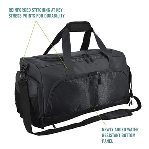Bolsa de lona personalizada negra de tamaño mediano de <span class=keywords><strong>40</strong></span> litros con soporte para murciélago para tenis, fútbol, béisbol - Product Image 4