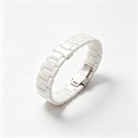 Bracelet de montre en céramique blanche de luxe, bracelet en céramique polie avec fermoir papillon pour montres intelligentes
