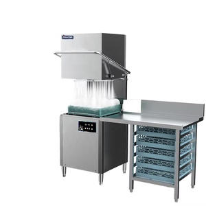 Lave-vaisselle professionnel électrique autonome à capot, en acier inoxydable, automatique et contrôlé par application, pour restaurants, hôtels et cuisines. - Product Image 1