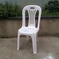 Chaise en plastique monobloc empilable blanche, chaises en plastique d'extérieur pour événements, jardin, mariage, vente en gros