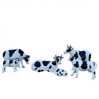 Statue de vache réaliste en fibre de verre, grande taille, personnalisée, respectueuse de l'environnement, sculpture animale pour la décoration de parcs, jardins et fermes